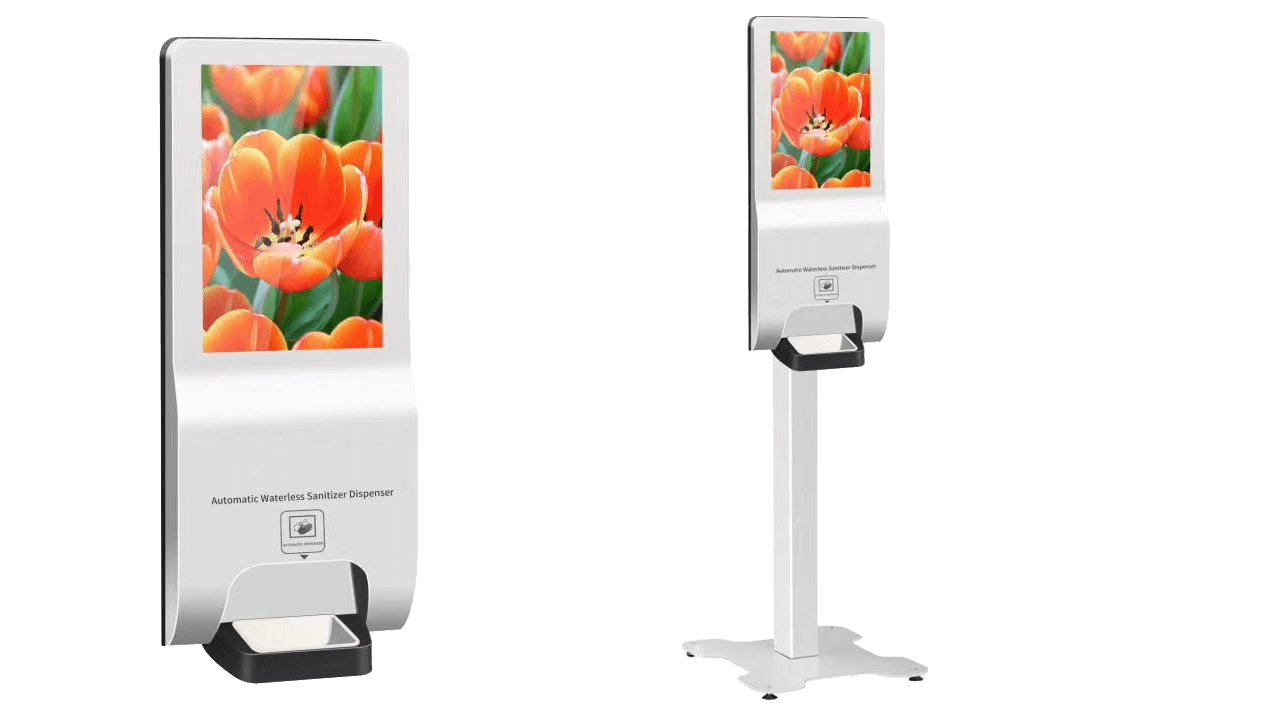 Digital Signage Display with Waterless Sanitizer Dispenser